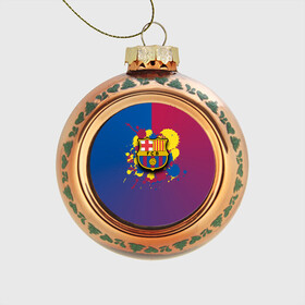 Стеклянный ёлочный шар с принтом Barcelona , Стекло | Диаметр: 80 мм | barcelona | barselona | futbol club | барса | барселона | лионель месси | люблю футбол | месси | сине гранатовые | фанат | фк барселона | форма | форма игроков | футбол | футбольный клуб | эмблема | эмблема клуба