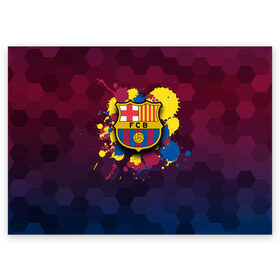Поздравительная открытка с принтом Barcelona , 100% бумага | плотность бумаги 280 г/м2, матовая, на обратной стороне линовка и место для марки
 | barcelona | barselona | futbol club | барса | барселона | лионель месси | люблю футбол | месси | сине гранатовые | фанат | фк барселона | форма | форма игроков | футбол | футбольный клуб | эмблема | эмблема клуба