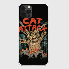Чехол для iPhone 12 Pro Max с принтом Нападение гигантского котика , Силикон |  | attack | attacks | big | cat | cats | catzilla | city | cute | flame | flames | kaiju | kitten | kitty | атака | атакует | большой | город | кайдзю | катастрофа | кот | котенок | котзилла | котик | котострофа | милый | нападает | огонь | огро