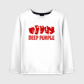Детский лонгслив хлопок с принтом Deep Purple , 100% хлопок | круглый вырез горловины, полуприлегающий силуэт, длина до линии бедер | deep purple | альбом | гловер | группа | дееп | деп | ди | дип | диперпл | дипперпл | иэн гиллан | иэн пэйс | лого | логотип | метал | морс | пепл | перпл | прогрессивный | психоделический | рок | символ | хард