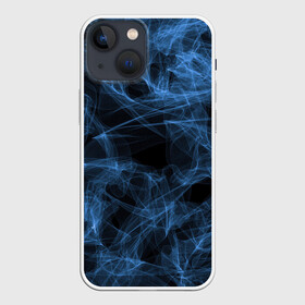 Чехол для iPhone 13 mini с принтом Синяя паутина ,  |  | colors | cosmic | stars | yellow | брызги | звезды | краски | планета | разводы красок