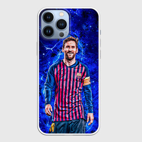 Чехол для iPhone 13 Pro Max с принтом Футболисит ,  |  | lionel messi | messi | абстракция | барса | барселона | бомбордир | газон | гол | дюба | защитник | игра | игрок | игры | камондир | капитан | космос | лидер | месси | мэси | нападающий | пеле | распад