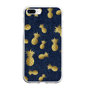 Чехол для iPhone 7Plus/8 Plus матовый с принтом ананас золотой ananas , Силикон | Область печати: задняя сторона чехла, без боковых панелей | ananas.ананасовый сироп | ананас | золотой