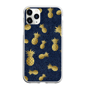 Чехол для iPhone 11 Pro Max матовый с принтом ананас золотой ananas , Силикон |  | ananas.ананасовый сироп | ананас | золотой