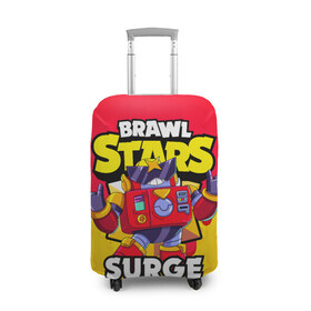 Чехол для чемодана 3D с принтом BRAWL STARS SURGE , 86% полиэфир, 14% спандекс | двустороннее нанесение принта, прорези для ручек и колес | brawl stars | brawl stars surge | brawler | surge | volt | бравл старз | бравлер | вольт