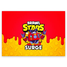 Поздравительная открытка с принтом BRAWL STARS SURGE , 100% бумага | плотность бумаги 280 г/м2, матовая, на обратной стороне линовка и место для марки
 | Тематика изображения на принте: brawl stars | brawl stars surge | brawler | surge | volt | бравл старз | бравлер | вольт