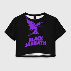 Женская футболка Crop-top 3D с принтом Black Sabbath , 100% полиэстер | круглая горловина, длина футболки до линии талии, рукава с отворотами | black sabbath | hard rock | heavy metal | блэк сабат | группы | метал | музыка | оззи осборн | рок | хард рок | хэви метал