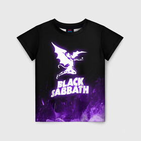 Детская футболка 3D с принтом Black Sabbath NEON , 100% гипоаллергенный полиэфир | прямой крой, круглый вырез горловины, длина до линии бедер, чуть спущенное плечо, ткань немного тянется | Тематика изображения на принте: black sabbath | hard rock | heavy metal | purple | блэк сабат | группы | метал | музыка | оззи осборн | рок | фиолетовый | хард рок | хэви метал