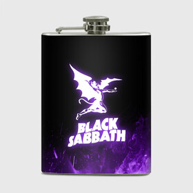 Фляга с принтом Black Sabbath NEON , металлический корпус | емкость 0,22 л, размер 125 х 94 мм. Виниловая наклейка запечатывается полностью | black sabbath | hard rock | heavy metal | purple | блэк сабат | группы | метал | музыка | оззи осборн | рок | фиолетовый | хард рок | хэви метал