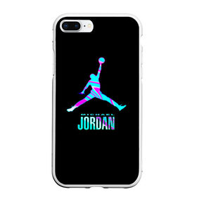 Чехол для iPhone 7Plus/8 Plus матовый с принтом Jordan , Силикон | Область печати: задняя сторона чехла, без боковых панелей | jordan | michael | nba | баскетбол | джорданмайкл | игра | легенда | майкл джордан | мяч | неон | футбол
