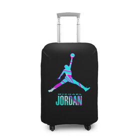 Чехол для чемодана 3D с принтом Jordan , 86% полиэфир, 14% спандекс | двустороннее нанесение принта, прорези для ручек и колес | jordan | michael | nba | баскетбол | джорданмайкл | игра | легенда | майкл джордан | мяч | неон | футбол