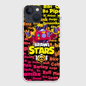 Чехол для iPhone 13 mini с принтом Brawl Stars Surge ,  |  | 8 bit | brawl | bull | carl | colt | crow | darryl | dinamike | game | leon | max | piper | poco | sandy | spike | stars | surge | бравл | бравлер | бравлеры | ворон | игра | леон | персонаж | спайк | старз | старс
