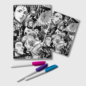 Блокнот с принтом HUNTER X HUNTER BW , 100% бумага | 48 листов, плотность листов — 60 г/м2, плотность картонной обложки — 250 г/м2. Листы скреплены удобной пружинной спиралью. Цвет линий — светло-серый
 | Тематика изображения на принте: anime | gon | hunter | hunter x hynter | kilua | x | аниме | гон | килуа | охотник | охотник х охотник | фрикс | х