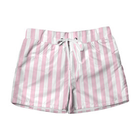 Женские шорты 3D с принтом Розовые линии , 100% полиэстер | прямой крой, два кармана без застежек по бокам. Мягкая трикотажная резинка на поясе, внутри которой широкие завязки. Длина до середины бедра | белый | линии | розовый | светло розовый | светлый