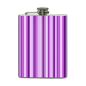 Фляга с принтом Фиолетово-чёрные полосы , металлический корпус | емкость 0,22 л, размер 125 х 94 мм. Виниловая наклейка запечатывается полностью | вертикальные полосы | вертикальный рисунок | линии | полосы | розовый | светлый | темный | фиолетовый | черный