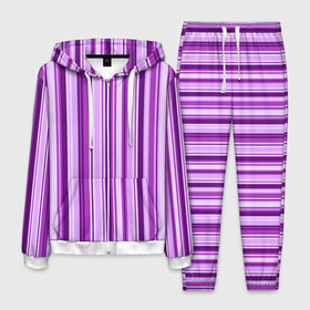Мужской костюм 3D с принтом Фиолетово-чёрные полосы , 100% полиэстер | Манжеты и пояс оформлены тканевой резинкой, двухслойный капюшон со шнурком для регулировки, карманы спереди | вертикальные полосы | вертикальный рисунок | линии | полосы | розовый | светлый | темный | фиолетовый | черный