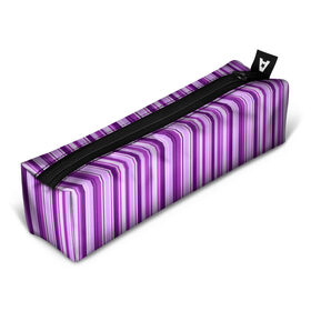 Пенал 3D с принтом Фиолетово-чёрные полосы , 100% полиэстер | плотная ткань, застежка на молнии | вертикальные полосы | вертикальный рисунок | линии | полосы | розовый | светлый | темный | фиолетовый | черный