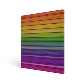 Холст квадратный с принтом Радужные линии , 100% ПВХ |  | вертикальные линии | вертикальный рисунок | линии | радуга | цвета | яркие цвета