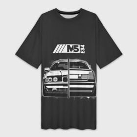 Платье-футболка 3D с принтом BMW ,  |  | auto | bmw | car | e | e34 | germany | m | m5 | series | x | авто | автомобиль | бмв | бнв | германия | машина