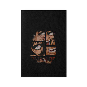 Обложка для паспорта матовая кожа с принтом Берсерк  , натуральная матовая кожа | размер 19,3 х 13,7 см; прозрачные пластиковые крепления | Тематика изображения на принте: anime | berserk | аниме | берсерк | глаза | гнев | злой | зубы | манга | персонаж