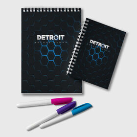 Блокнот с принтом DETROIT (S) , 100% бумага | 48 листов, плотность листов — 60 г/м2, плотность картонной обложки — 250 г/м2. Листы скреплены удобной пружинной спиралью. Цвет линий — светло-серый
 | android | connor | detroit become human | game | rk 800 | urban | будущее | город | детроит | игры | мир | роботы | технологии