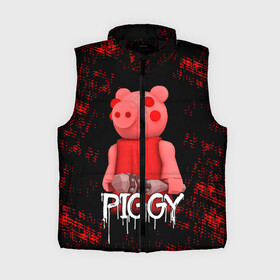Женский жилет утепленный 3D с принтом ROBLOX PIGGY  СВИНКА ПИГГИ ,  |  | pig | piggy | roblox | игра | компьютерная игра | логотип | онлайн | онлайн игра | пигги | поросенок | роблакс | роблокс | свинка | свинья