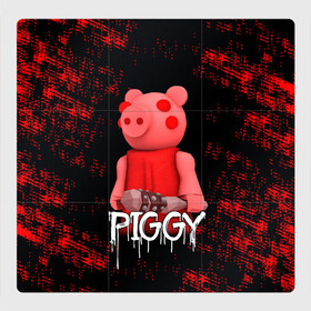 Магнитный плакат 3Х3 с принтом ROBLOX PIGGY - СВИНКА ПИГГИ , Полимерный материал с магнитным слоем | 9 деталей размером 9*9 см | Тематика изображения на принте: pig | piggy | roblox | игра | компьютерная игра | логотип | онлайн | онлайн игра | пигги | поросенок | роблакс | роблокс | свинка | свинья