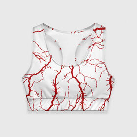 Женский спортивный топ 3D с принтом Сосуды , 82% полиэстер, 18% спандекс Ткань безопасна для здоровья, позволяет коже дышать, не мнется и не растягивается |  | Тематика изображения на принте: абстрактные | алые | артерии | вены | ветки | волны | врач | гроза | доктор | красные | кровавый | кровь | линии | медик | медицинские | молния | мышцы | нити | паутина | полосы | сердце | сетка | сосуды