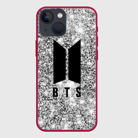 Чехол для iPhone 13 mini с принтом Сверкающие BTS ,  |  | Тематика изображения на принте: boys | bts | music | pop | rm | stars | алмазы | бабочка | блестки | бойбенд | бриллианты | бтс | гламур | группа | девочкам | девушкам | звезды | корея | крылья | мальчики | молодежные | музыка | музыкальные | парни