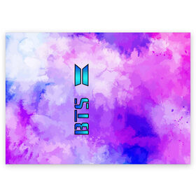 Поздравительная открытка с принтом BTS , 100% бумага | плотность бумаги 280 г/м2, матовая, на обратной стороне линовка и место для марки
 | boys | bts | music | pop | rm | stars | акварельный | ангел | бабочка | бойбенд | бтс | гламур | градиент | группа | девушкам | звезды | корея | краски | крылья | молодежные | музыка | музыкальные | небеса | облака