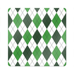 Магнит виниловый Квадрат с принтом Зелёные ромбы , полимерный материал с магнитным слоем | размер 9*9 см, закругленные углы | Тематика изображения на принте: белый | геометрические фигуры | зеленый | пунктир | ромб | ромбы | тёмный
