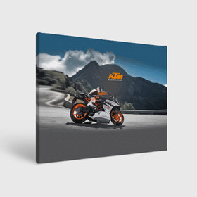 Холст прямоугольный с принтом KTM Racing team , 100% ПВХ |  | clouds | ktm | motorcycle | mountains | nature | racer | racing | route | sky | team | гонщик | горы | мотоцикл | небо | облака | природа | трасса