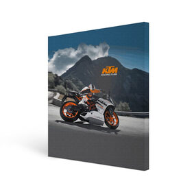 Холст квадратный с принтом KTM Racing team , 100% ПВХ |  | clouds | ktm | motorcycle | mountains | nature | racer | racing | route | sky | team | гонщик | горы | мотоцикл | небо | облака | природа | трасса