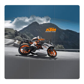 Магнитный плакат 3Х3 с принтом KTM Racing team , Полимерный материал с магнитным слоем | 9 деталей размером 9*9 см | clouds | ktm | motorcycle | mountains | nature | racer | racing | route | sky | team | гонщик | горы | мотоцикл | небо | облака | природа | трасса