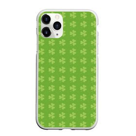 Чехол для iPhone 11 Pro Max матовый с принтом Клевер , Силикон |  | зелёный | клевер | светлый | тёмный | цветок | цветы