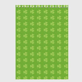 Скетчбук с принтом Клевер , 100% бумага
 | 48 листов, плотность листов — 100 г/м2, плотность картонной обложки — 250 г/м2. Листы скреплены сверху удобной пружинной спиралью | зелёный | клевер | светлый | тёмный | цветок | цветы
