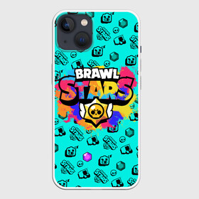 Чехол для iPhone 13 с принтом Brawl Stars ,  |  | brawl stars | game | акварель | бравл старс | брызги | игра | краска | леон | персонажи | радуга | разводы | разноцветный