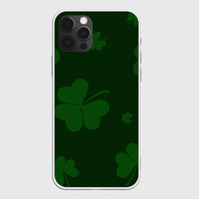 Чехол для iPhone 12 Pro Max с принтом Клевер , Силикон |  | Тематика изображения на принте: арт | зеленый | клевер | рисунок | темный | удача