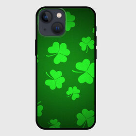 Чехол для iPhone 13 mini с принтом Клевер ,  |  | арт | зеленый | клевер | рисунок | светлый | темный | удача | яркий
