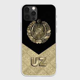 Чехол для iPhone 12 Pro Max с принтом Узбекистан , Силикон |  | coat of arms | cotton | crescent | eagle | ears | flag | republic | stars | sun | uzbekistan | герб | звезды | колосья | орел | полумесяц | республика | солнце | узбекистан | флаг | хлопок