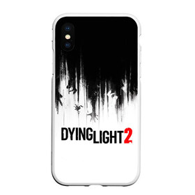 Чехол для iPhone XS Max матовый с принтом Dying Light 2 , Силикон | Область печати: задняя сторона чехла, без боковых панелей | 2 | 2021 | dying light | light | logo | techland | игра | красный | кровь | лого | логотип