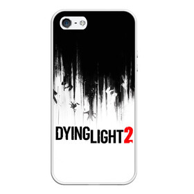 Чехол для iPhone 5/5S матовый с принтом Dying Light 2 , Силикон | Область печати: задняя сторона чехла, без боковых панелей | 2 | 2021 | dying light | light | logo | techland | игра | красный | кровь | лого | логотип