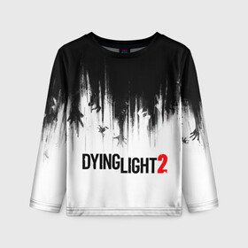 Детский лонгслив 3D с принтом Dying Light 2 , 100% полиэстер | длинные рукава, круглый вырез горловины, полуприлегающий силуэт
 | 2 | 2021 | dying light | light | logo | techland | игра | красный | кровь | лого | логотип