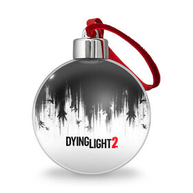 Ёлочный шар с принтом Dying Light 2 , Пластик | Диаметр: 77 мм | Тематика изображения на принте: 2 | 2021 | dying light | light | logo | techland | игра | красный | кровь | лого | логотип