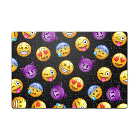 Головоломка Пазл магнитный 126 элементов с принтом Emoji , полимерный материал с магнитным слоем | 126 деталей, размер изделия —  180*270 мм | school | пенал | прикольный пенал | смайлы | школа | школьный пенал | эмодзи