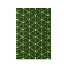 Обложка для паспорта матовая кожа с принтом Зеленые звёзды , натуральная матовая кожа | размер 19,3 х 13,7 см; прозрачные пластиковые крепления | вертикальный рисунок | звёзды | зеленый | отражение | темный