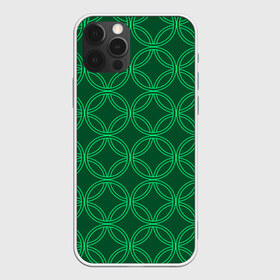 Чехол для iPhone 12 Pro Max с принтом Зелёный узор , Силикон |  | геометрические фигуры | зеленый | круг | ромб | светлый | темный | узор