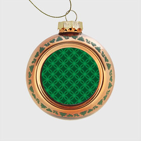Стеклянный ёлочный шар с принтом Зелёный узор , Стекло | Диаметр: 80 мм | геометрические фигуры | зеленый | круг | ромб | светлый | темный | узор