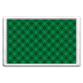 Магнит 45*70 с принтом Зелёный узор , Пластик | Размер: 78*52 мм; Размер печати: 70*45 | геометрические фигуры | зеленый | круг | ромб | светлый | темный | узор