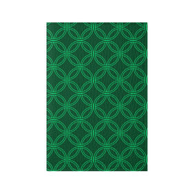 Обложка для паспорта матовая кожа с принтом Зелёный узор , натуральная матовая кожа | размер 19,3 х 13,7 см; прозрачные пластиковые крепления | Тематика изображения на принте: геометрические фигуры | зеленый | круг | ромб | светлый | темный | узор